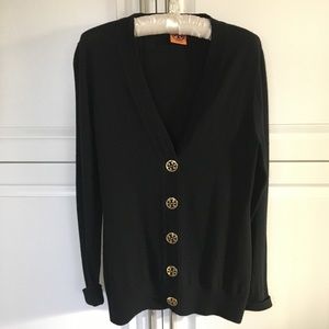 Tory Burch Black Sweater Cardigan size LARGE